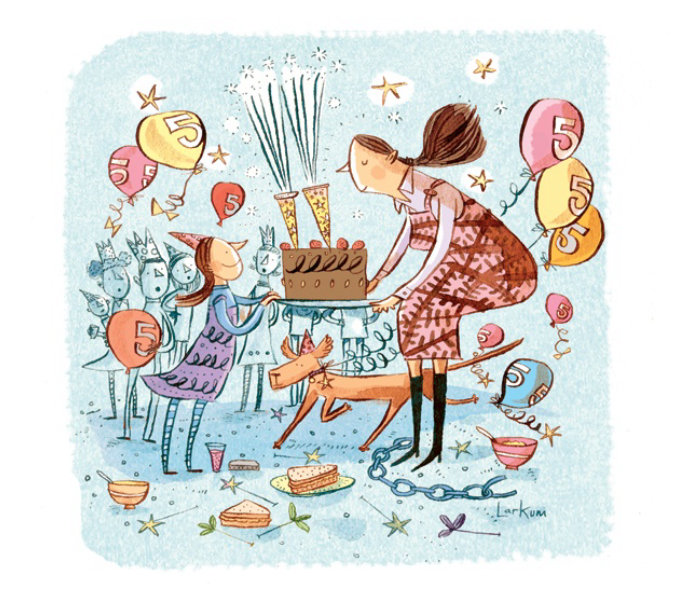 Birthday celebration illustration for Sunday Telegraph