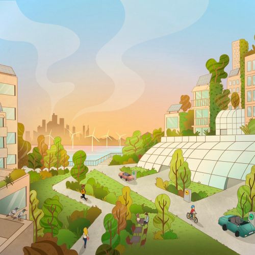 Sustainable urban living with renewable energy and green design