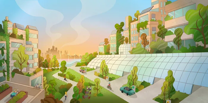 Sustainable urban living with renewable energy and green design
