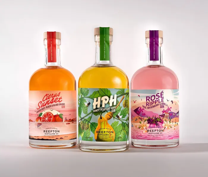 Vibrant new packaging for Reefton Distillery’s updated gin range