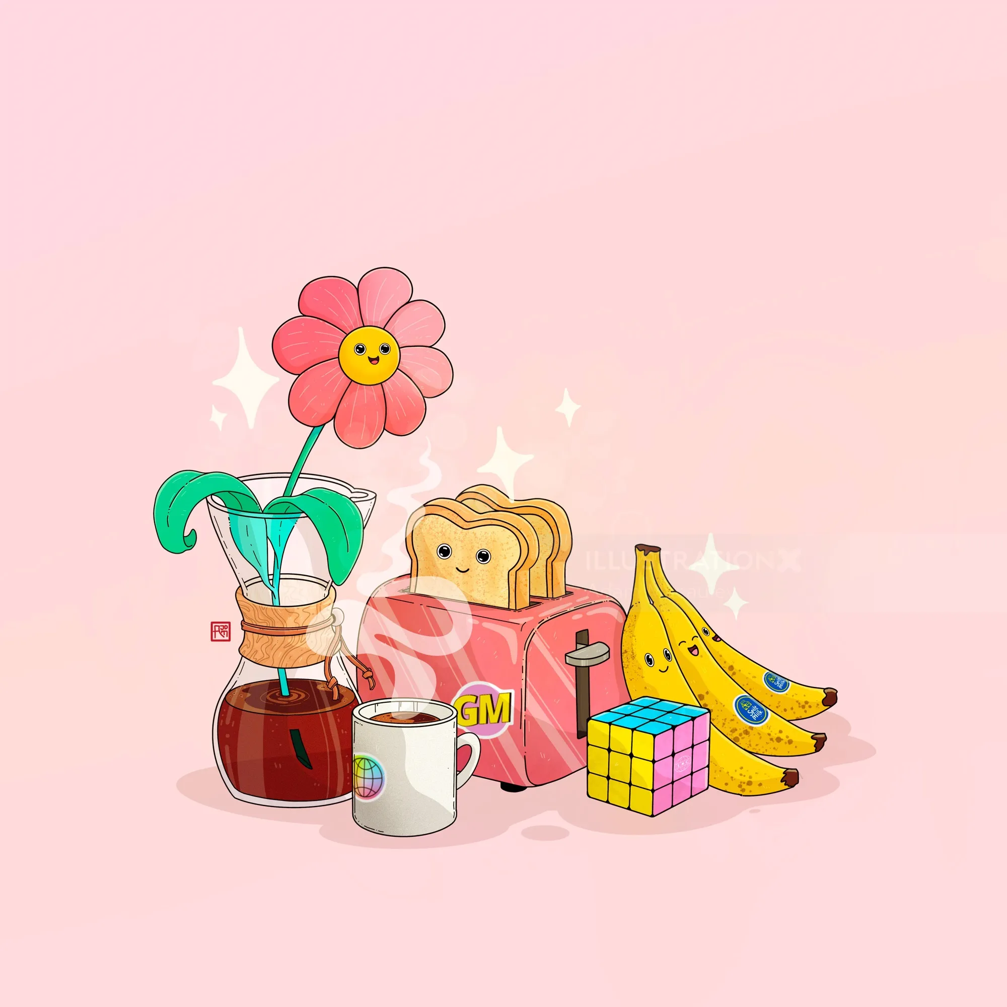 A cozy and cheerful breakfast or morning scene