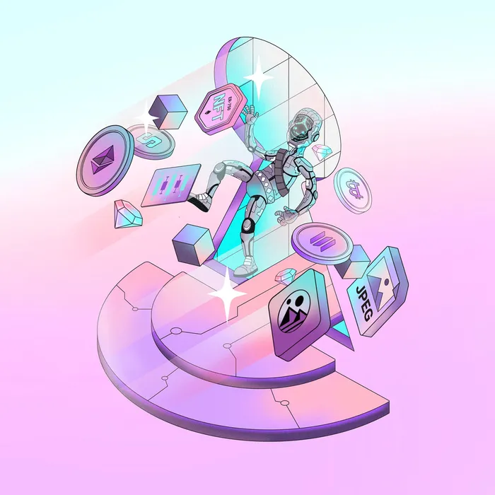 Futuristic hero scene representing the spirit of Web3 learning and innovation
