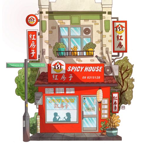 Colorful tribute to a favorite Asian eatery in New Zealand food district