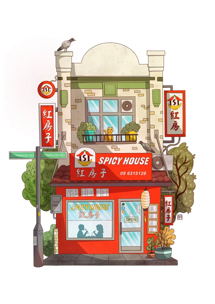 Colorful tribute to a favorite Asian eatery in New Zealand food district