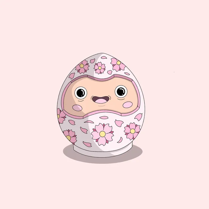 Daruma doll artwork inspired by Japanese culture
