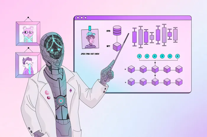Friendly robot teacher featured in educational-themed Metakademy illustration
