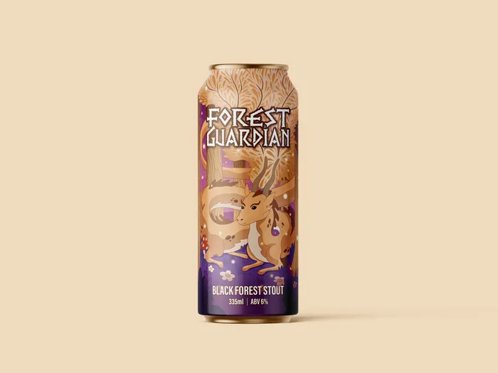 Concept for a beer can label for Forest Guardian