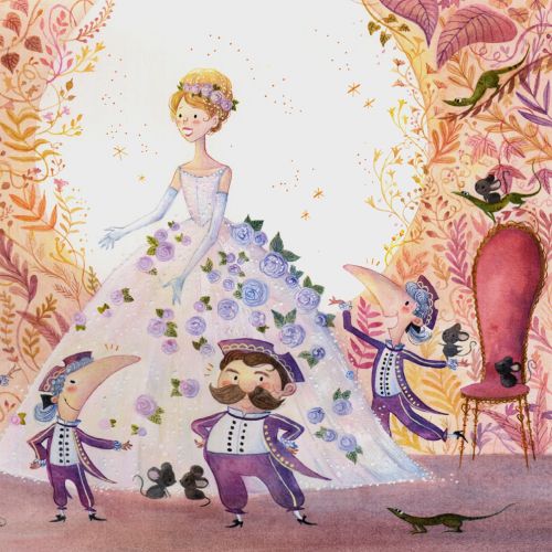 Painting of Cendrillon for Magnard Jeunesse.