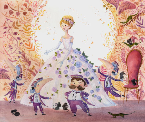 Painting of Cendrillon for Magnard Jeunesse.