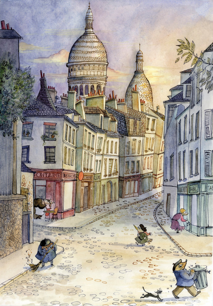 Oil painting of Paris streets 