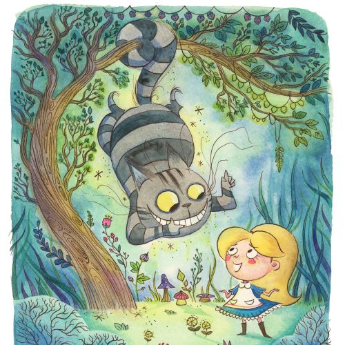 Fantasy children books cover Alice in wonderland