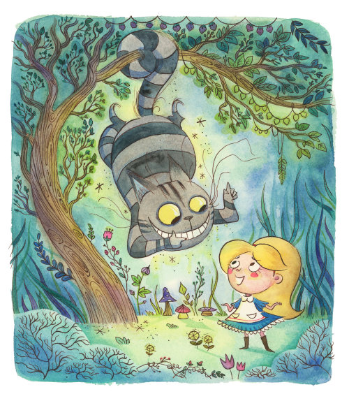 Fantasy children books cover Alice in wonderland
