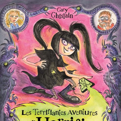 Cover of Les Terrifiantes Aventures d'Horrific Jolie book with cartoon girl