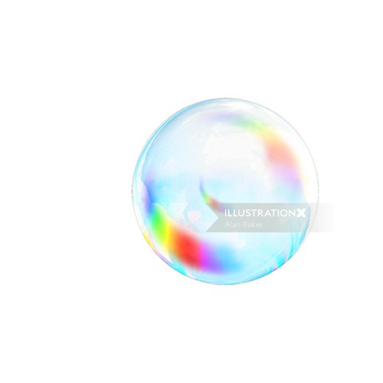 Animation of floating bubble