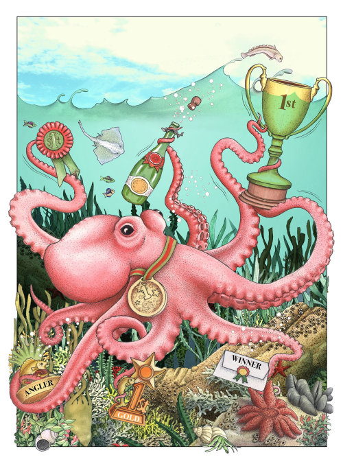 Le gagnant d&#39;Animals Octopus célèbre le test de QI