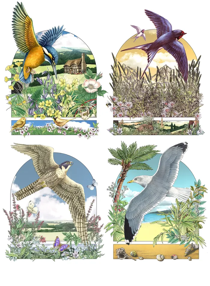 various birds