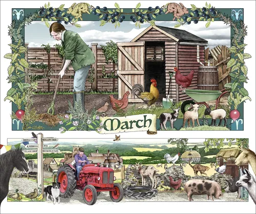 Actividades de jardinería y agricultura en marzo por Alan Baker