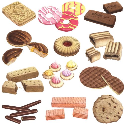 Illustration of biscuits  by Alan Baker