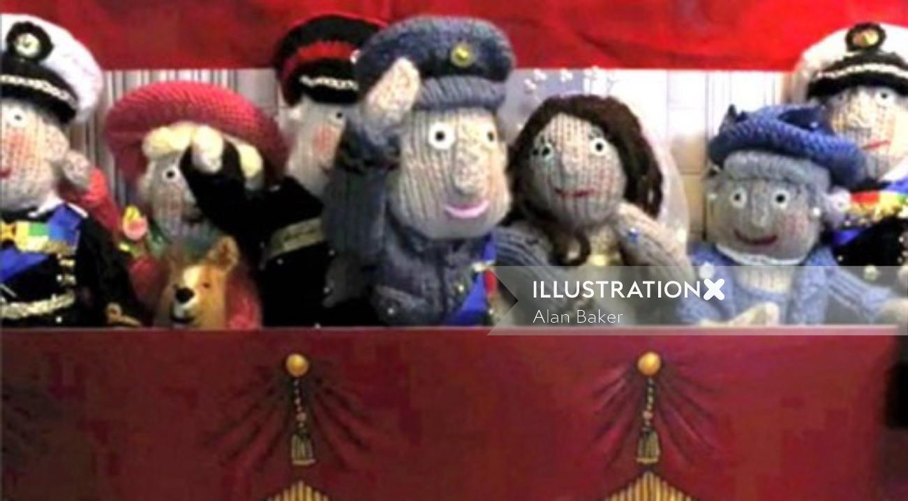 Army puppets - An illustration by Alan Baker