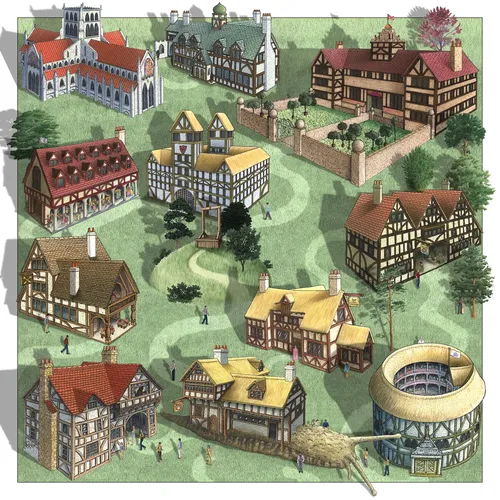 Edificios y casas - Una ilustración de Alan Baker