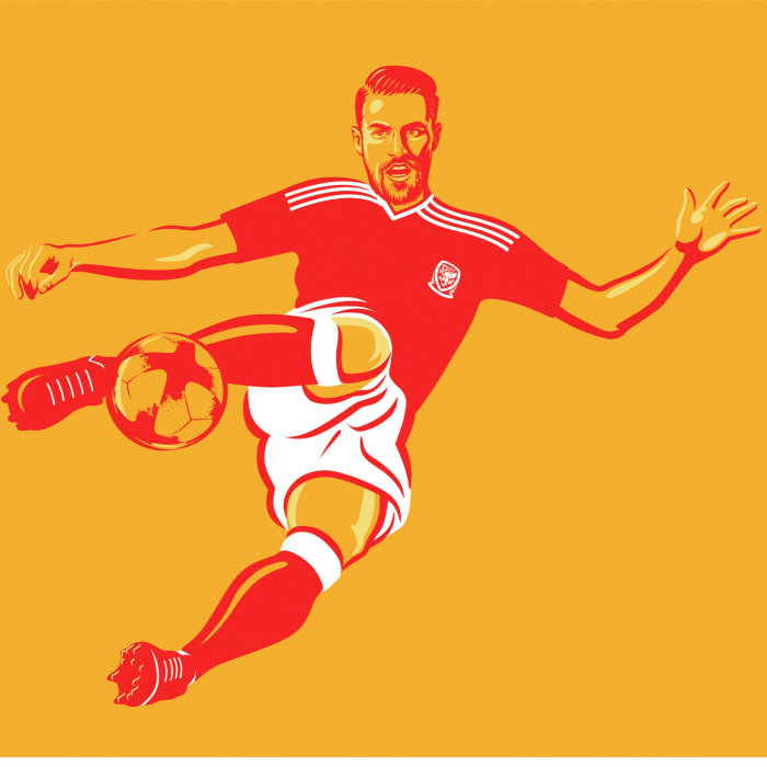 一名足球运动员的插图