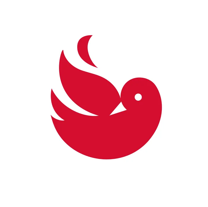 Abstract red bird illustration by Albert Morell