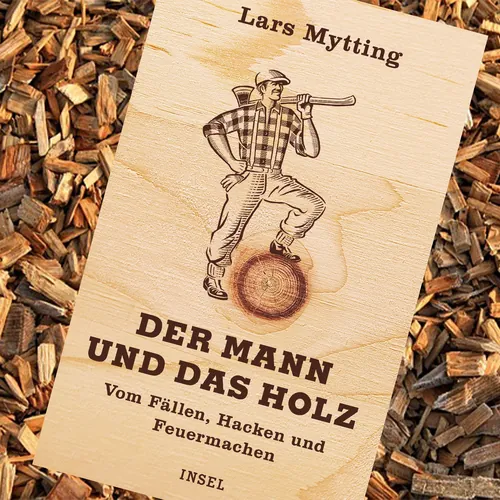 Book cover showing woodcut man with axe, title and author text in German
