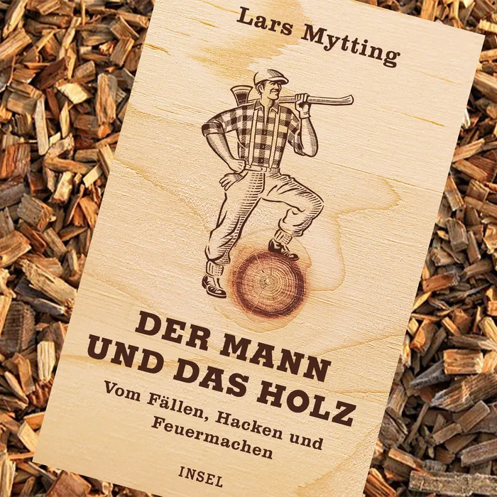 Book cover showing woodcut man with axe, title and author text in German