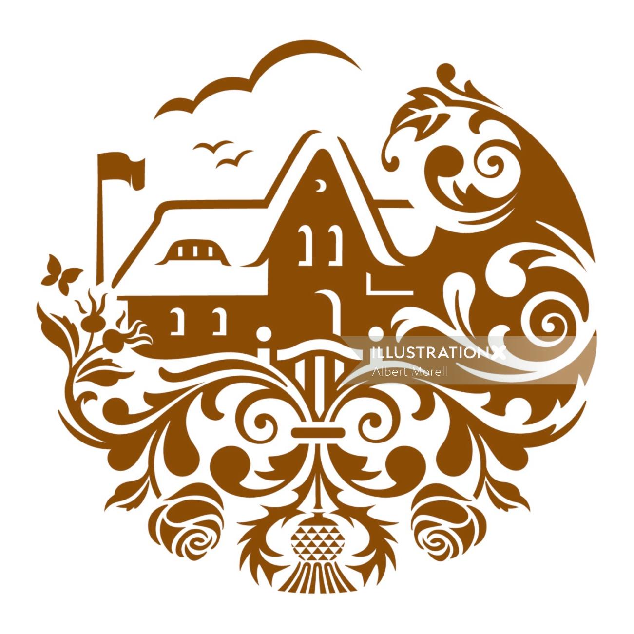 Logo de maison de campagne