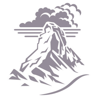 Pico de montanha alpina com nuvens
