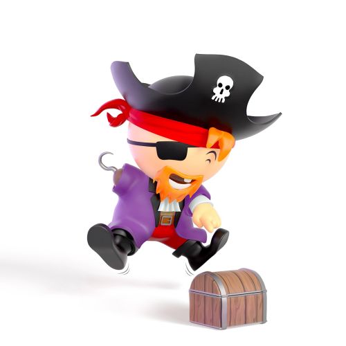 3D cartoon character of little pirate