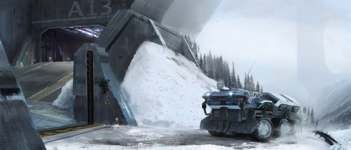 3d illustration of Ice vehicle at A13
