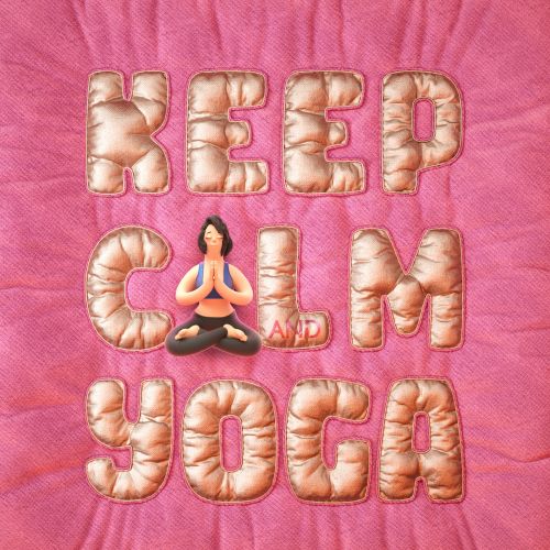 Graphic Keep calm yoga
