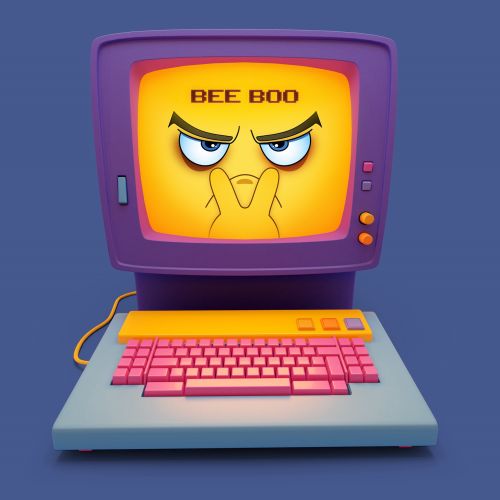Graphic Computer bee boo
