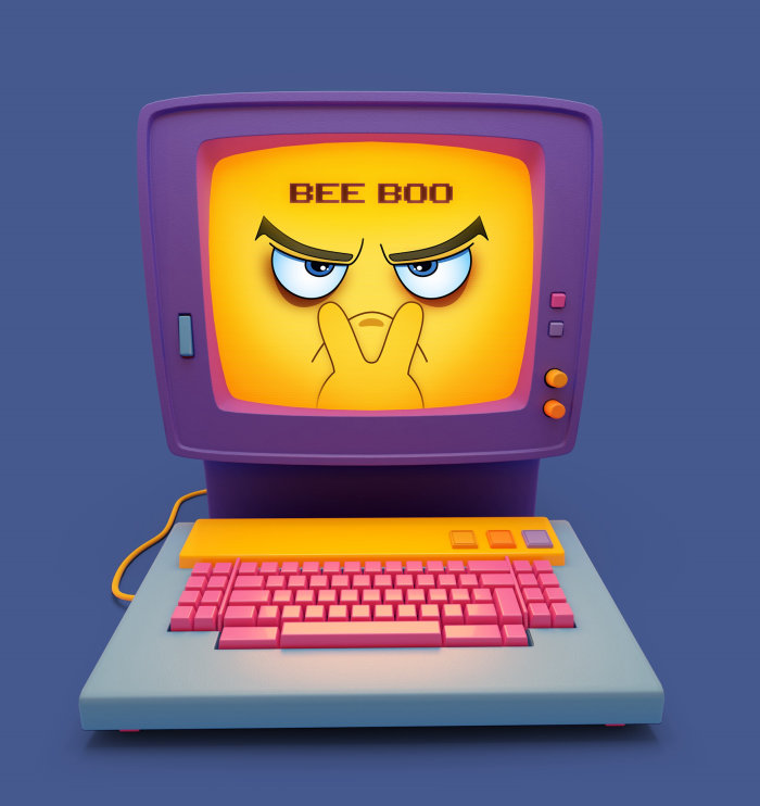 Graphic Computer bee boo
