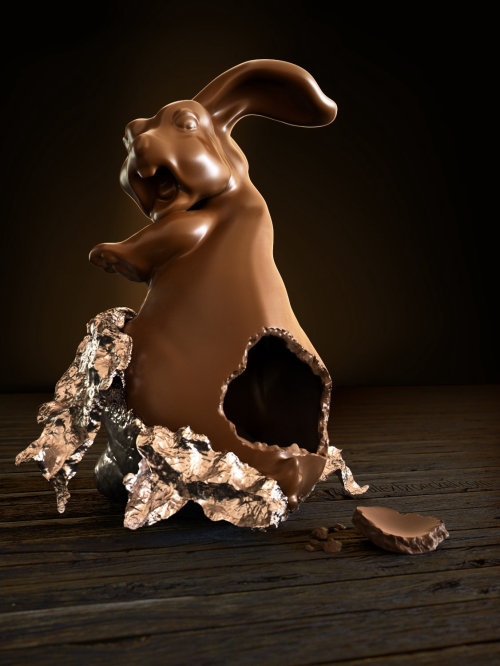 Ilustração CGI de coelho de Chocolate