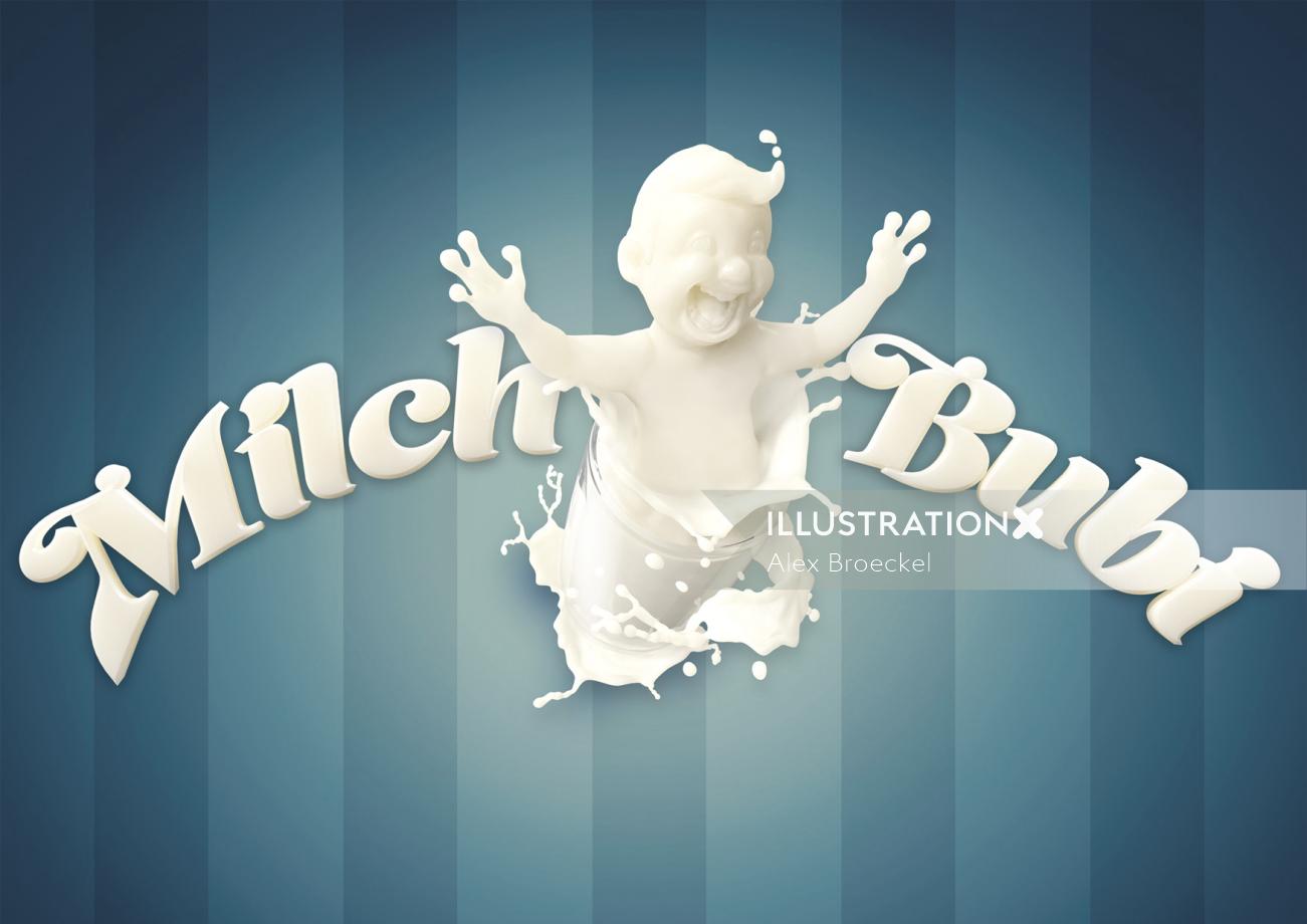 Conception de personnage 3D Milch Bubi