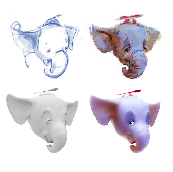 CGI Illustration of Elephant Head