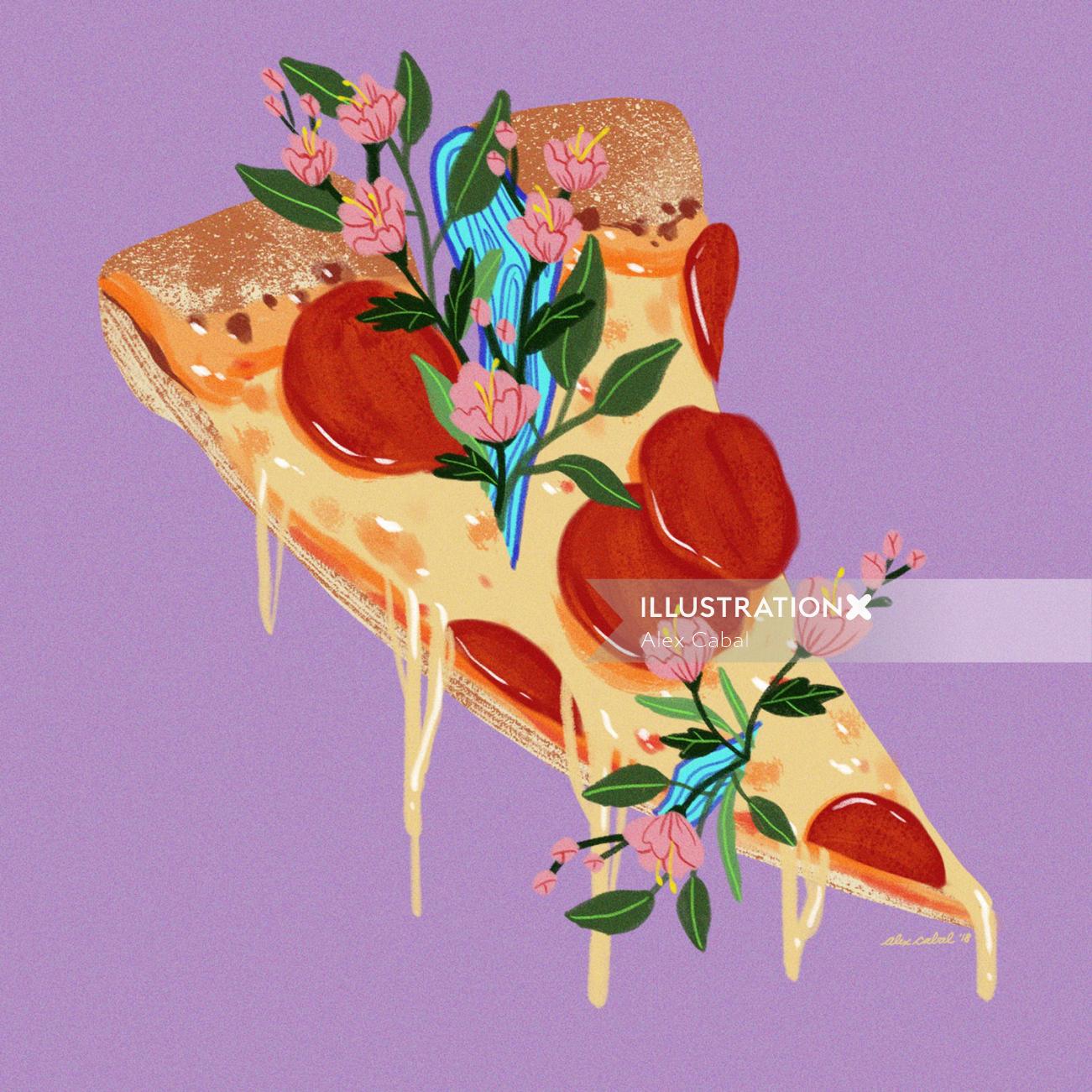 Floral Pizza Art By Alex Cabal