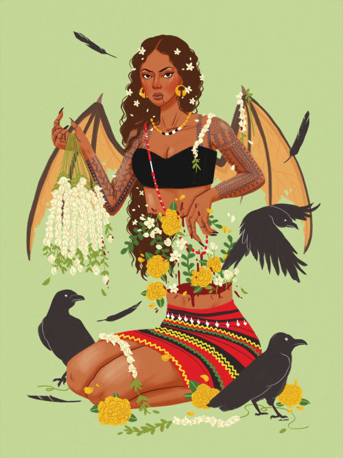 Femme décorative avec des ailes