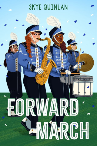 Ilustração do livro Forward March &quot;representando a banda marcial da escola