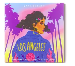 Illustration of woman with palm trees and Los Angeles jacket by Alex Cabal