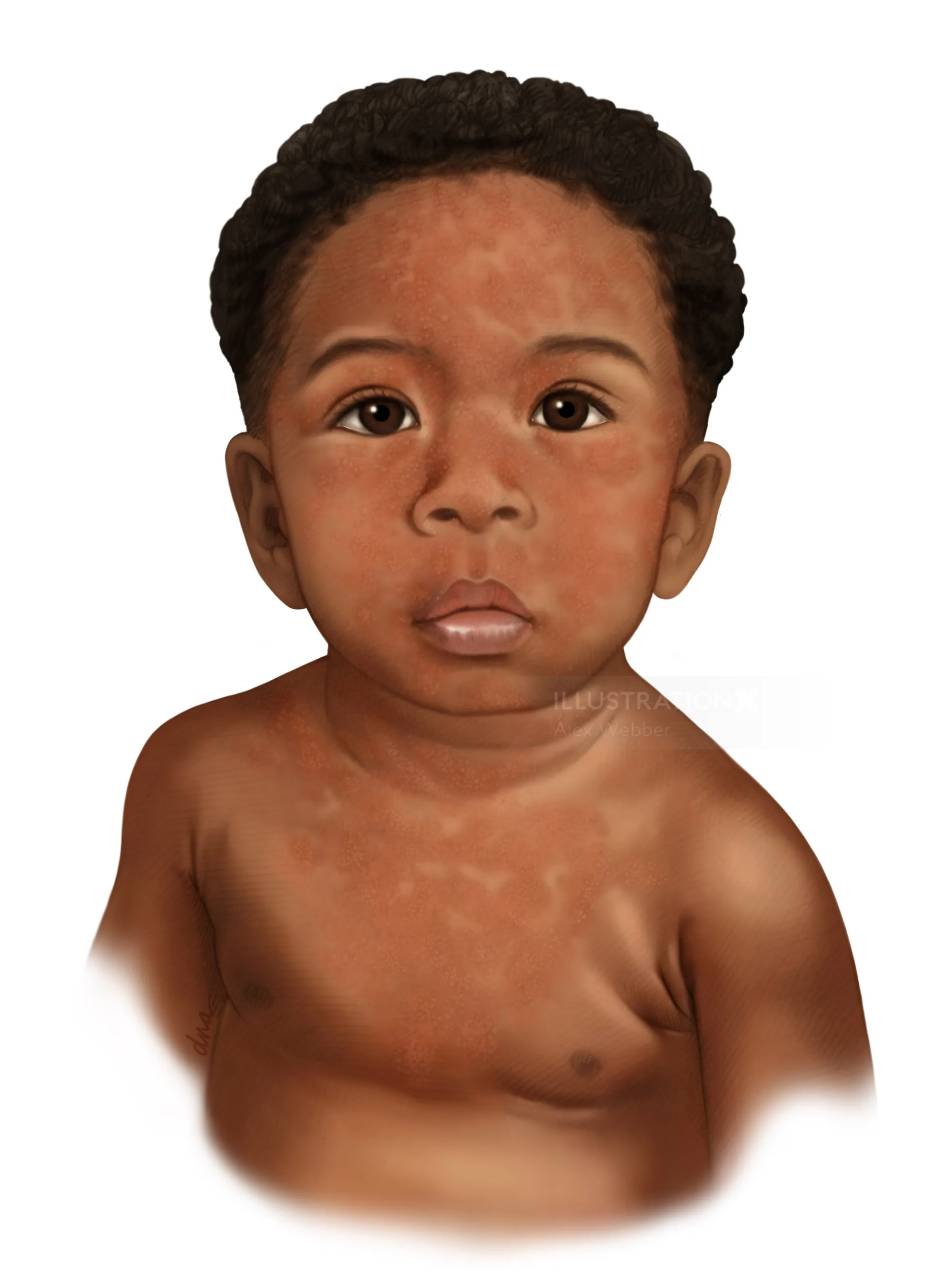 Digital portrait of young African American baby by Alex Webber