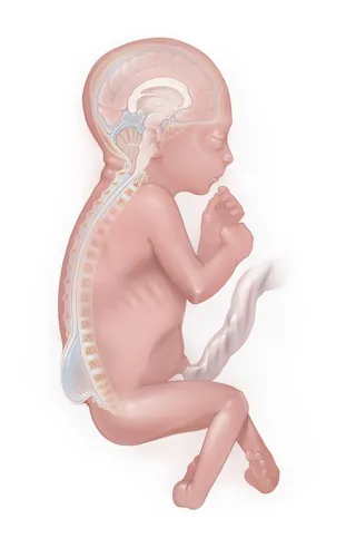 Fetal nervous system and spine development illustration by Alex Webber