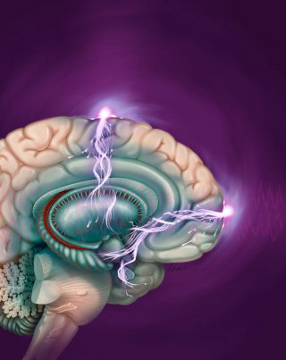 Alex Webber ilustra uma peça de terapia eletroconvulsiva para a Medical Magazine