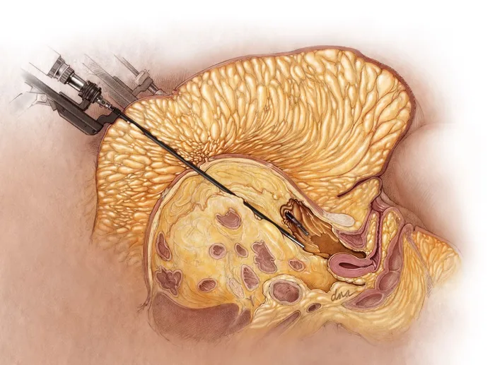 Morbid obesity surgery illustration by AlexBaker