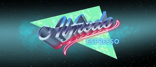 Neon sign saying Alfredo Espresso in retro style by Alexander Roncaldier