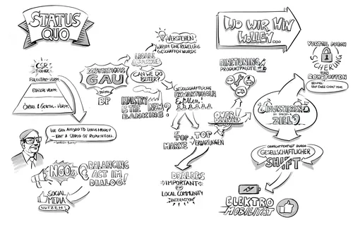 Black and white conceptual sketch on sociopolitical themes by Alexander Roncaldier