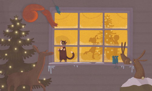 儿童书籍插画家亚历山德拉·鲍尔（Alexandra Ball）：新年树之窗