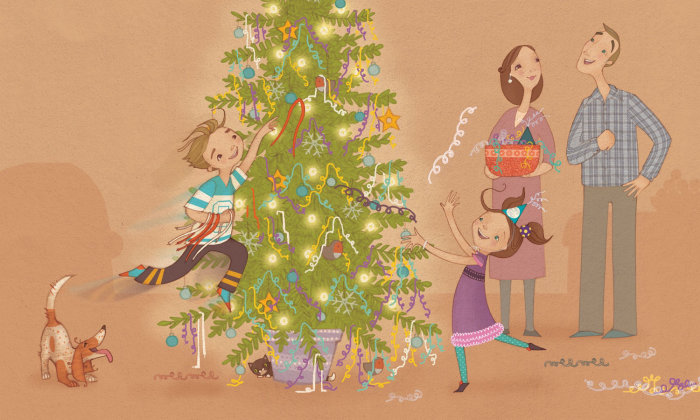 ilustração de pessoas de celebrar o Natal